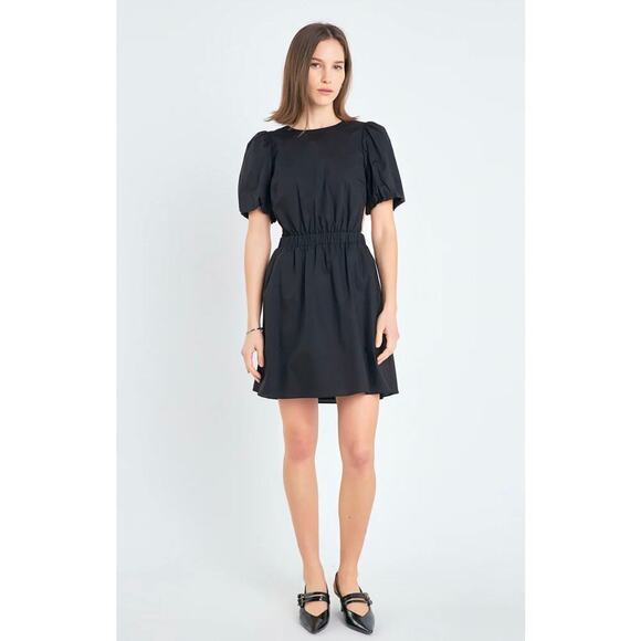 Anthropologie English Factory Woman Black CUT-OUT POPLIN MINI DRESS, Siz… - Picture 1 of 12